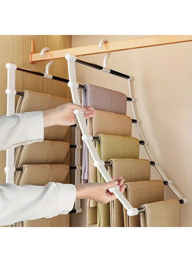Large Foldable Multifunctional Stainless Steel Coat Hanger Storage Rack Organizer - Image 5